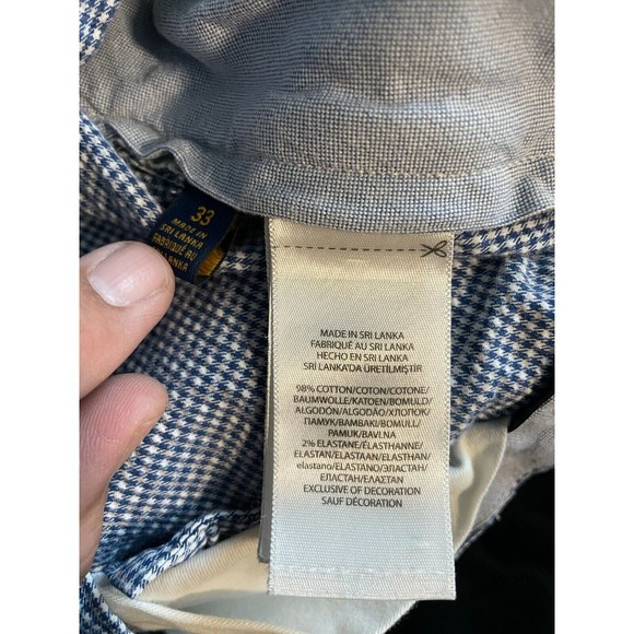 Polo Ralph Lauren Shorts Mens 33 Blue Chino Seersucker Stretch Classic Fit 9" - Picture 6 of 9